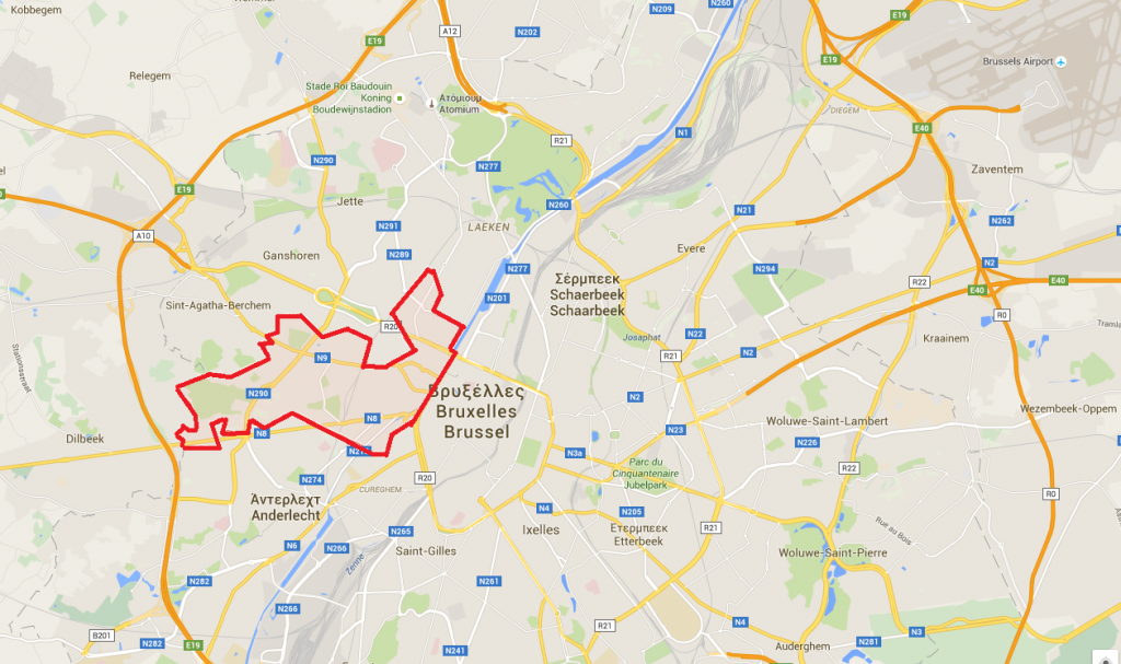 Η περιοχή που καλύπτει το Μολενμπέκ, στα δυτικά των Βρυξελλών / photo: protagon.gr