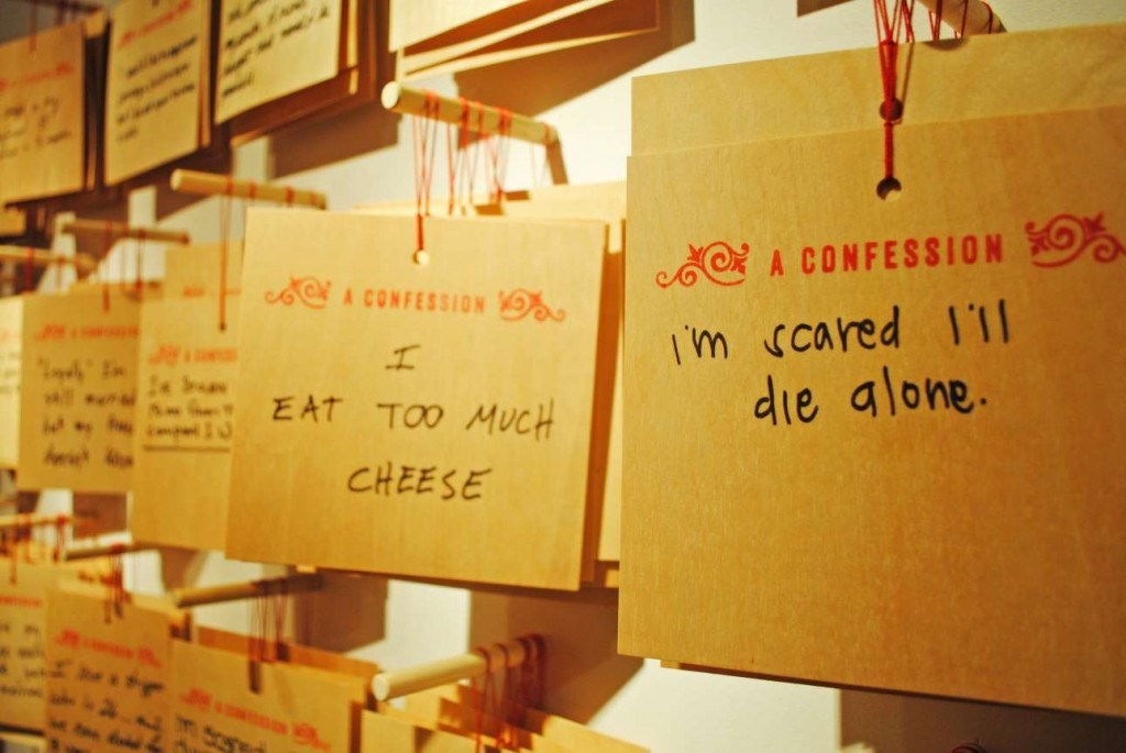 Candy Chang - Confessions - plaques die alone