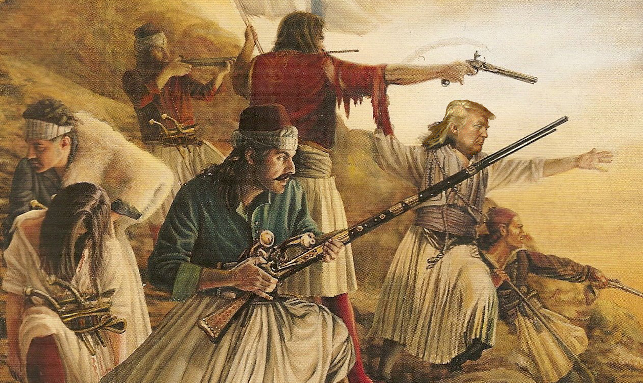 Ο προπάππους του Ντόλαλντ Τράμπ διακρίνεται στην πρώτη γραμμή με τα χαρακτηριστικά μικρά χέρια - σήμα κατατεθέν της οικογένειας