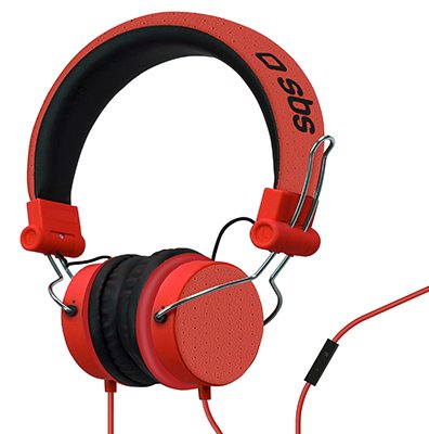 HEADPHONES SBS OVERHEAD ST MIX MIC RED (2)
