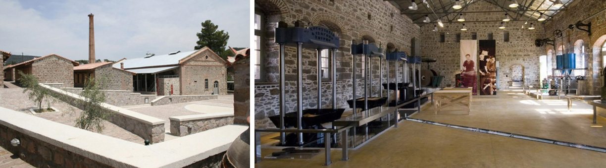 Το Μουσείο Βιομηχανικής Ελαιουργίας Λέσβου παρουσιάζει τη βιομηχανική φάση της ελαιουργίας στην Ελλάδα.