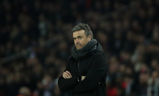 Football Soccer - Paris St Germain v Barcelona - UEFA Champions League Round of 16 First Leg - Parc Des Princes, Paris, France - 14/2/17 Barcelona coach Luis Enrique looks dejected Reuters / Christian Hartmann Livepic