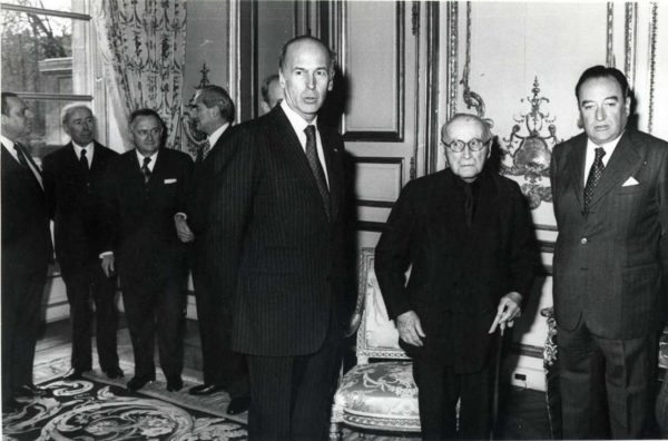 Ευρωπαίοι ηγέτες σε μεσημεριανό γεύμα στις 25 Μαρτίου του 1957, για να γιορτάσουν την υπογραφή της Συνθήκης της Ρώμης (Présidence de la République)