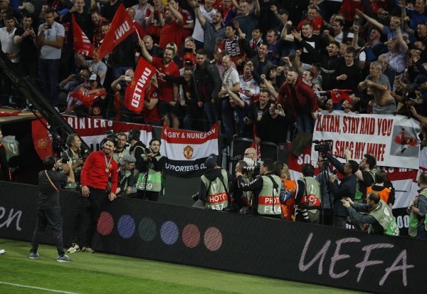 Football Soccer - Ajax Amsterdam v Manchester United - UEFA Europa League Final - Friends Arena, Solna, Stockholm, Sweden - 24/5/17 Manchester United's Zlatan Ibrahimovic poses for a photo in front of a banner, which is about him Reuters / Phil Noble Livepic
