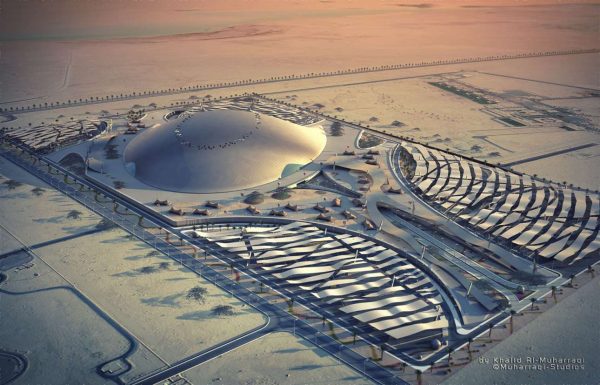 Κλειστό στάδιο ποδοσφαίρου στην έρημο