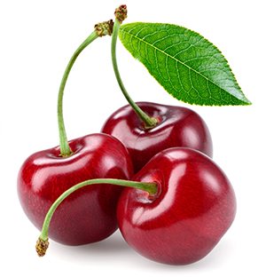 Cherry with leaves