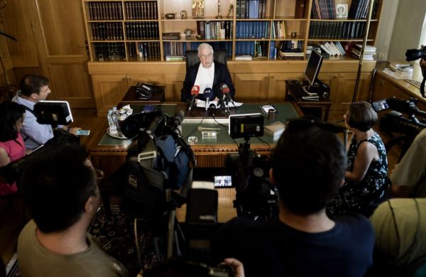 Από την παρέμβαση-«διάγγελμα» του προέδρου του ΣτΕ ενώπιον των δημοσιογράφων τη Δευτέρα