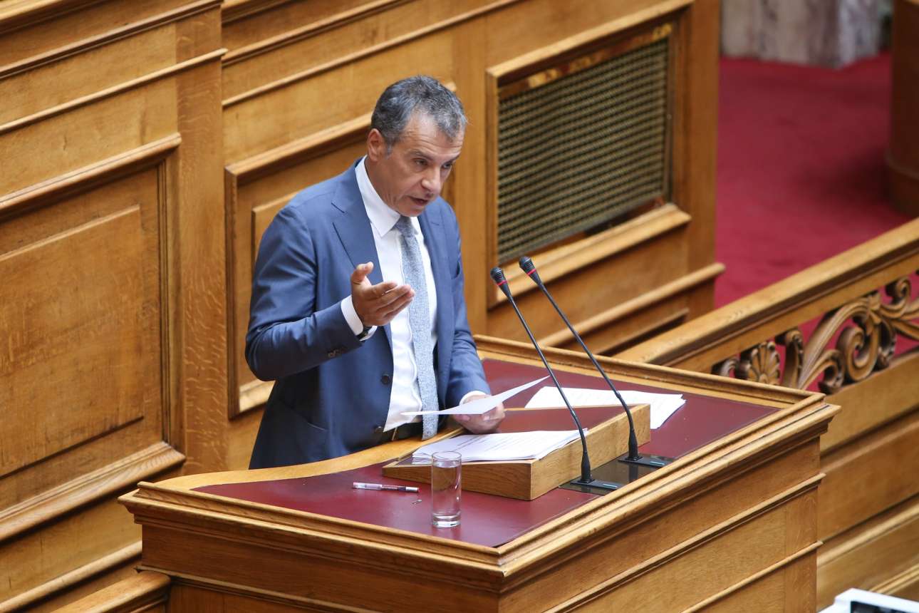 Ο επικεφαλής του ποταμιού , Σταύρος Θεοδωράκης, στην ομιλία του