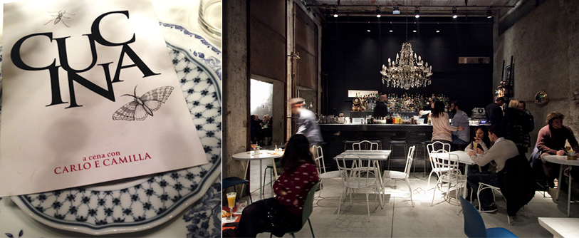 Ο καταλόγους και το εστιατόριο «Carlo e Camilla in Segheria» του Κάρλο Κράκο στο Μιλάνο