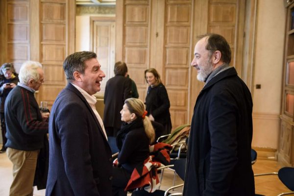 Ο ηθοποιός Στέλιος Μάινας και ο Γιώργος Καμίνης