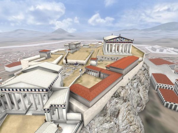 Ανάμεσα στα υπόλοιπα δεσπόζει το χρυσελεφάντινο άγαλμα της θεάς Αθηνάς